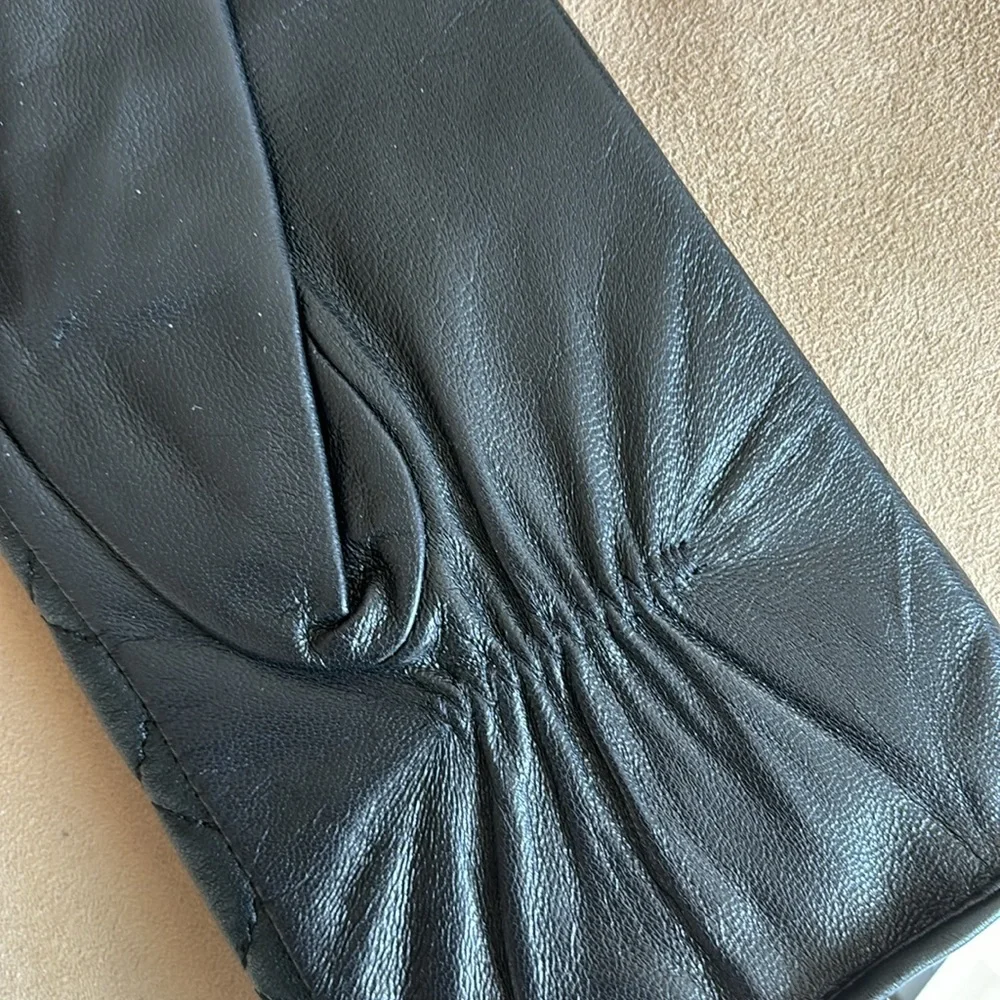 Michael Kors Black Quilted Leather Gloves L NWT